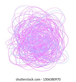 Colored tangled on white. Chaos pattern. Scribble sketch. Background with array of lines. Intricate chaotic texture. Art creation. Print for polygraphy, posters and t-shirts