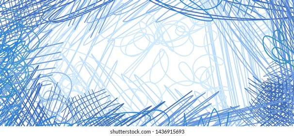 Colored tangled pattern. Abstract chaotic texture. Sketchy background with lines and waves. Art creation