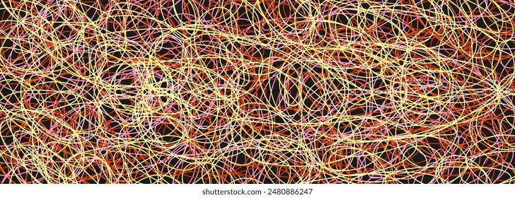 Colored tangled pattern. Abstract chaotic texture. Background with lines and waves. Art creation