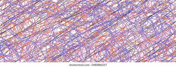 Colored tangled pattern. Abstract chaotic texture. Background with lines and waves. Art creation