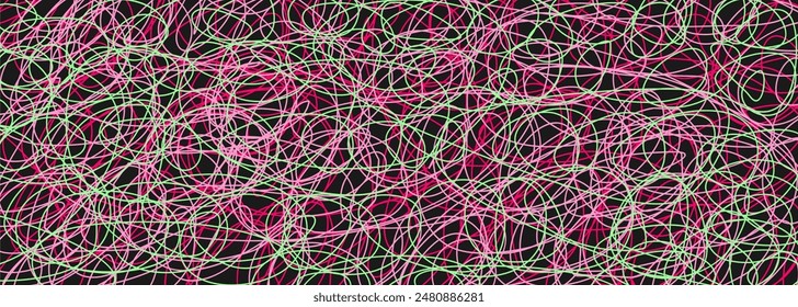 Colored tangled pattern. Abstract chaotic texture. Background with lines and waves. Art creation