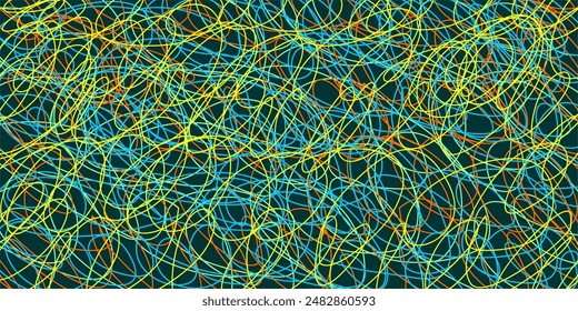 Colored tangled pattern. Abstract chaotic texture. Background with lines and waves. Art creation	