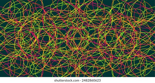 Colored tangled pattern. Abstract chaotic texture. Background with lines and waves. Art creation	