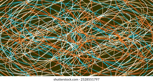 Colored tangled pattern. Abstract chaotic texture. Background with lines and waves. Art creation