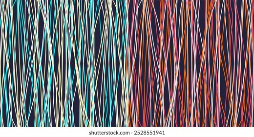 Colored tangled pattern. Abstract chaotic texture. Background with lines and waves. Art creation