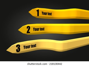 Colored tape with a number and text