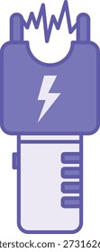Farbiges Taser-Symbol. Vektorgrafik. Sicherheitstool. Gerät. Polizeikonzept