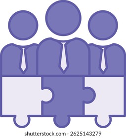 Icono de trabajo en equipo coloreado. Ilustración vectorial. Grupo De Trabajadores De Oficina Haciendo Una Tarea. Concepto Trabajo Y Negocios