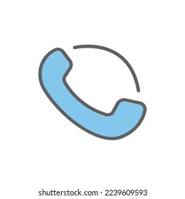 Colored telephone icon illustration. Two tone icon style. suitable for apps, websites, mobile apps. icon related to call. Simple vector design editable