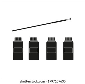 colored tempera pots. Illustrator for web and mobile design.