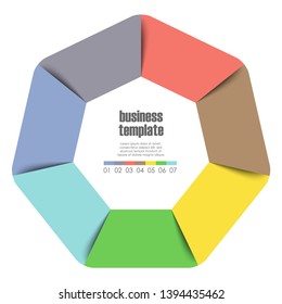 colored template of business info graphic with different options showing team work process