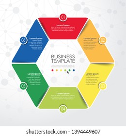 colored template of business info graphic with different options showing team work process