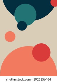 Colored templates with abstract round shapes. Trendy modern stylish flyer, postcard, brochure, leaflet, business card. Vector graphics.