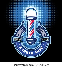 colored templates for barber pole on the topic of barber shop.