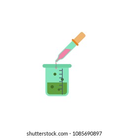 colored test tube liquid and pipette icon. Element of science and laboratory for mobile concept and web apps. Detailed test tube liquid and pipette icon can be used for web on white background