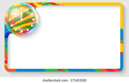 colored text frame for any text with clock