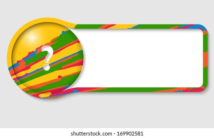 colored text frame for any text and question mark