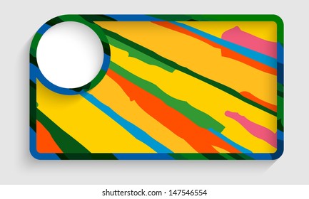 colored text frame with white circle box