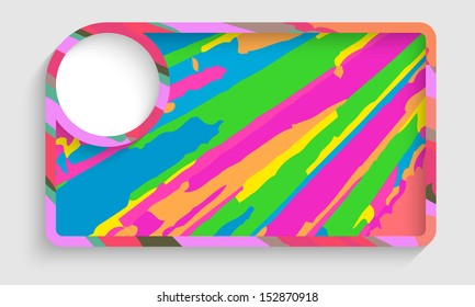 colored text frame with white circle box