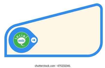 Colored text frame for your text and icon of social media