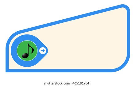 Colored text frame for your text and music symbol