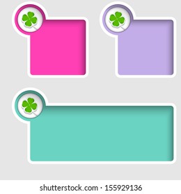 colored text frames with cloverleaf