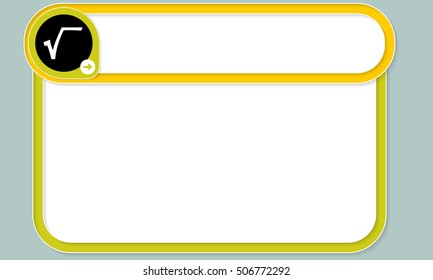 Colored text frames for your text and square root symbol