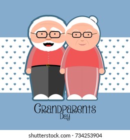 Colored textured grandparents day invitational card, Vector illustration