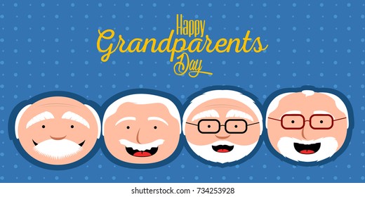 Colored textured grandparents day invitational card, Vector illustration