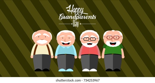 Colored textured grandparents day invitational card, Vector illustration