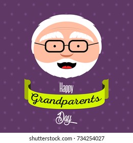 Colored textured grandparents day invitational card, Vector illustration
