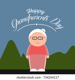 Colored textured grandparents day invitational card, Vector illustration