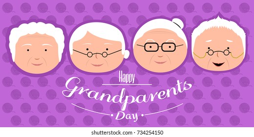 Colored textured grandparents day invitational card, Vector illustration