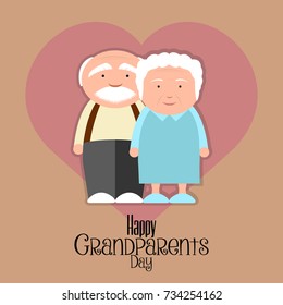 Colored textured grandparents day invitational card, Vector illustration