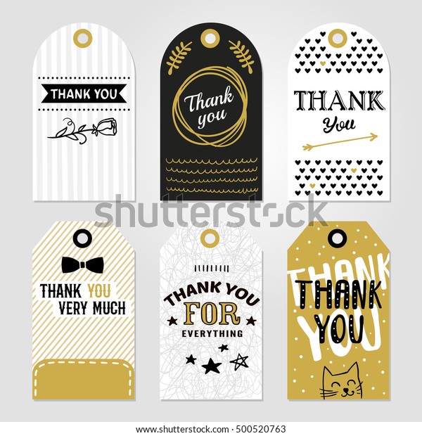 Colored Thank You Tag Set Different Stock Vector (Royalty Free ...