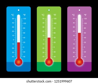 colored thermometer vector