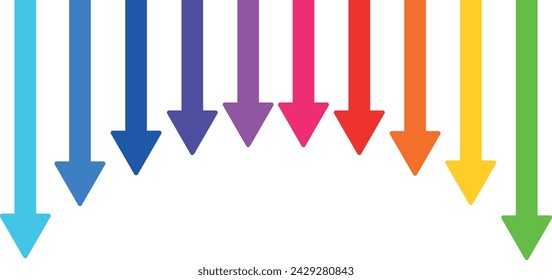 colored thick arrows in lgbt style