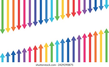 colored thick arrows in lgbt style