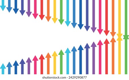 colored thick arrows in lgbt style