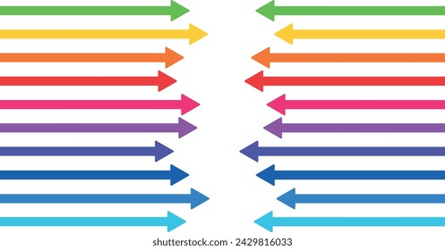 colored thick arrows in lgbt style