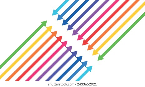 colored thick arrows in lgbt style