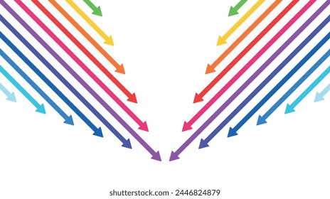 colored thick arrows in lgbt style, horizontal arrows	