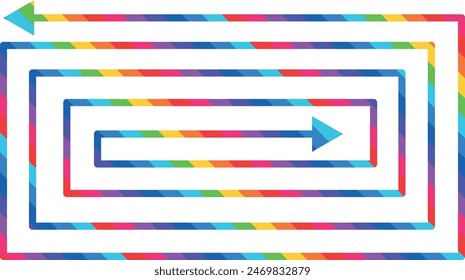 colored thick arrows in lgbt style
