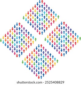 colored thick arrows in lgbt style, horizontal arrows
