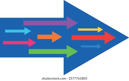 colored thick arrows in lgbt style