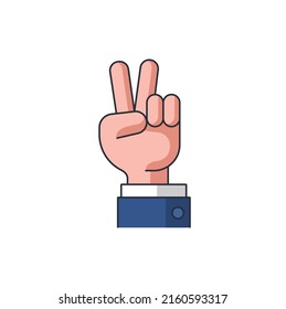 Colored Thin Icon 2 Fingers Hand Stock Vector (Royalty Free) 2160593317 ...