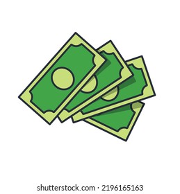Colored thin icon of banknote, business and finance concept vector illustration.