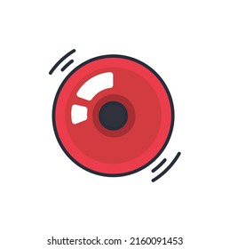 Colored thin icon of emergency bell, industrial concept vector illustration.