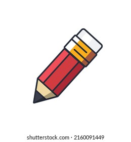 Colored thin icon of  pencil, business and finance concept vector illustration.