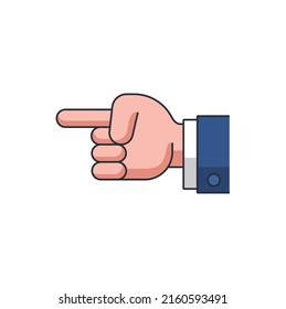 Icono delgado de color de la mano de los dedos apuntar, signo y símbolo de la imagen vectorial del concepto.